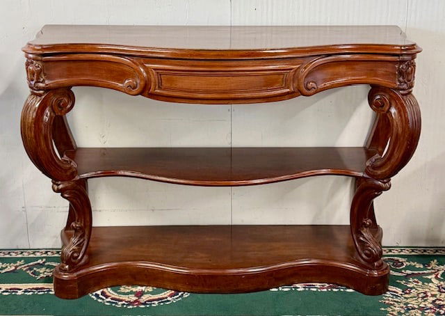 Antique French Carved Mahogany Console Table (1 of 18)
