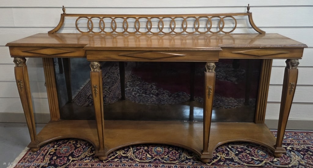 Louis XVI Style Mirrored Back Console Table (1 of 9)