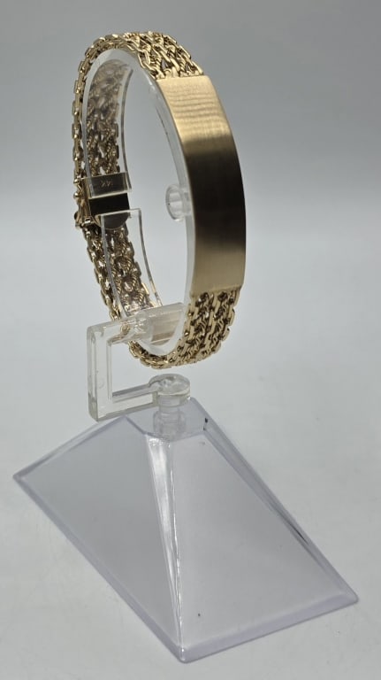 14k Multi-Strand ID Bracelet - 31.26g (1 of 9)