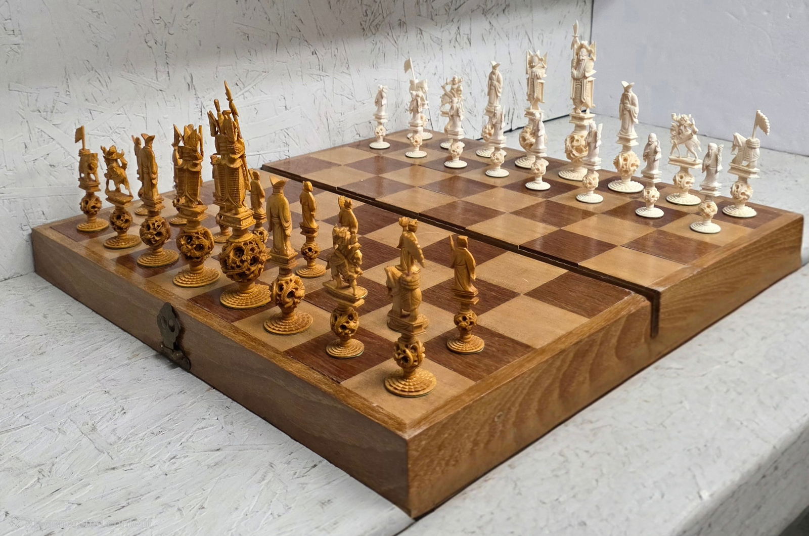 Vintage Cantonese Style Carved Chess Set (1 of 14)
