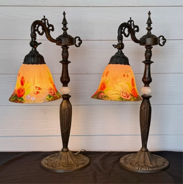 Pair of Hand Painted Bridge Lamps (1 of 14)
