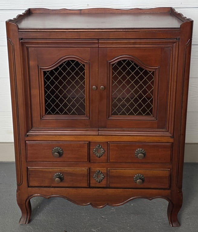 French Provincial Cherry Wood Nightstand (1 of 7)