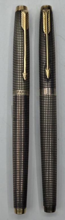 Pair Parker 75 Cisele S.S. Gold Nib Fountain Pens - 2