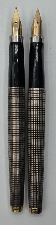 Pair Parker 75 Cisele S.S. Gold Nib Fountain Pens - 7