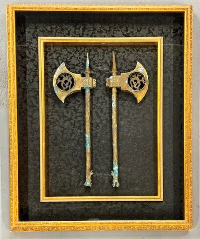 Pair Bronze Chinese Dragon Hatchets (1 of 9)