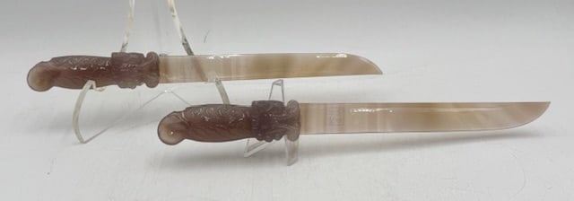 Vintage Dragon Handle Jade Knife Set (1 of 12)