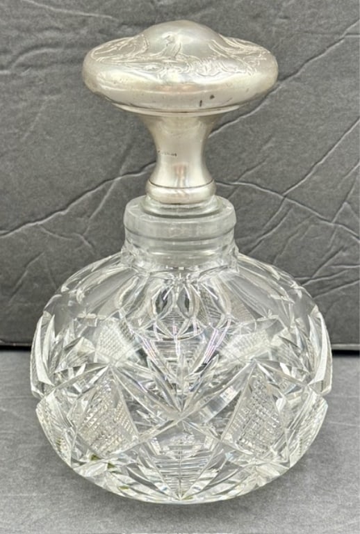 Large Sterling Top Oversized Glass Bottle (1 of 15)