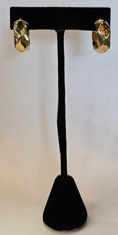 18k Sculptural Hoop Earrings 3.30g TW (1 of 7)