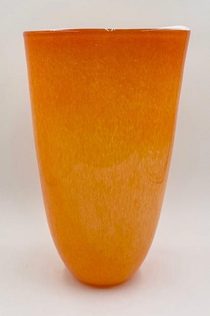 Orange Art Glass Tapered Cone Vase (1 of 13)