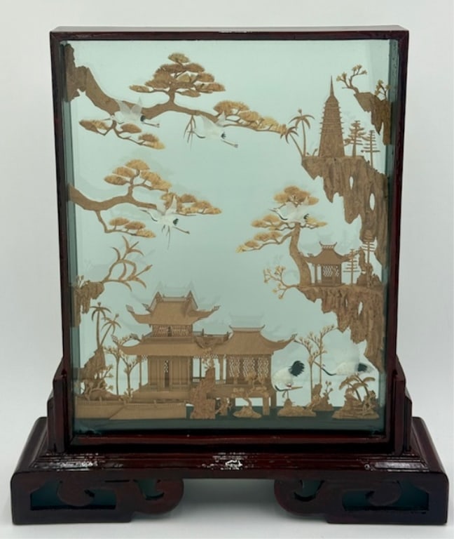Vintage Traditional Chinese Carved Cork Diorama (1 of 14)