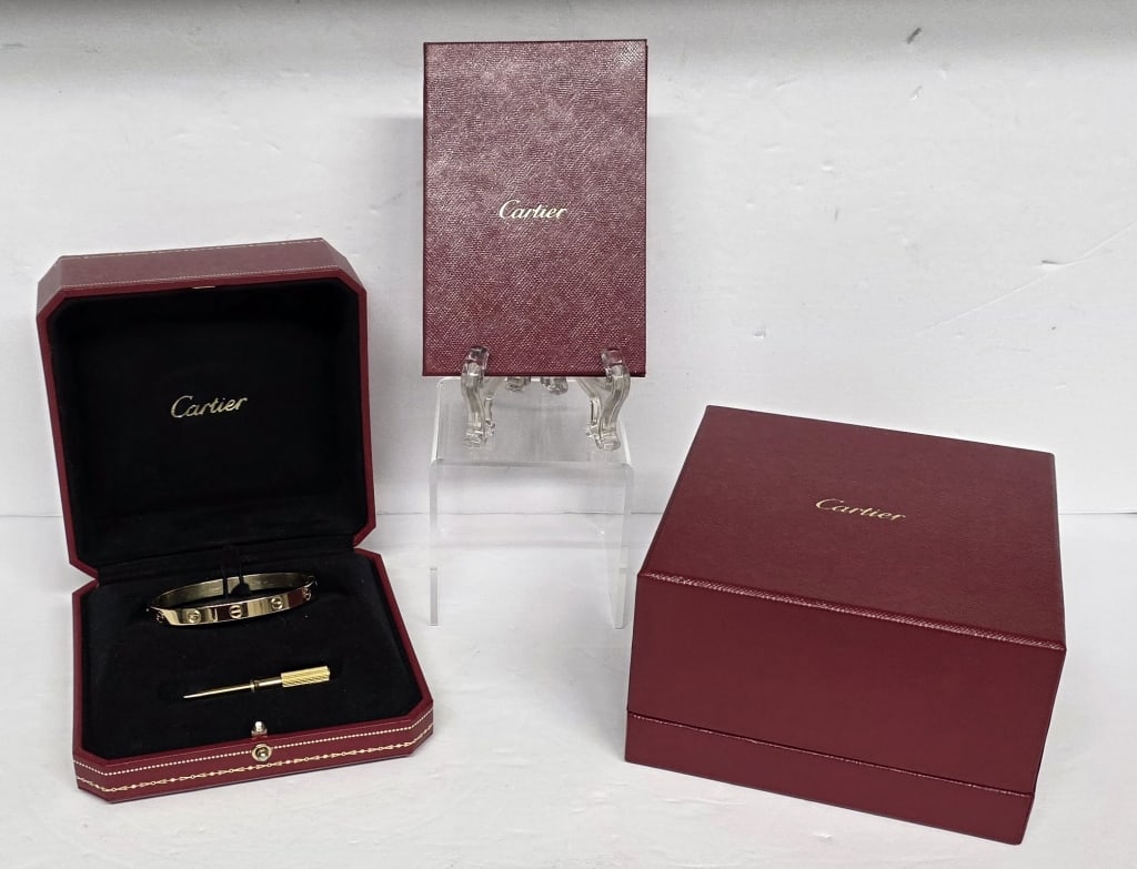 18K Cartier Love Bracelet - 32.38g (1 of 14)