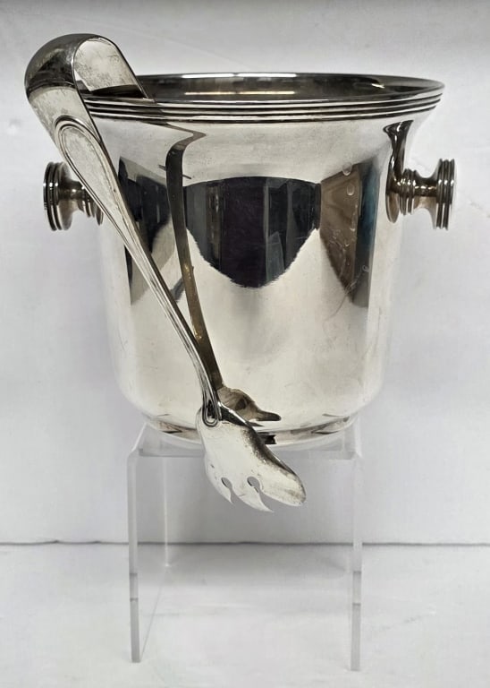 Vintage 800 Silver Ice Bucket & Tongs 15.465oz CTW (1 of 12)