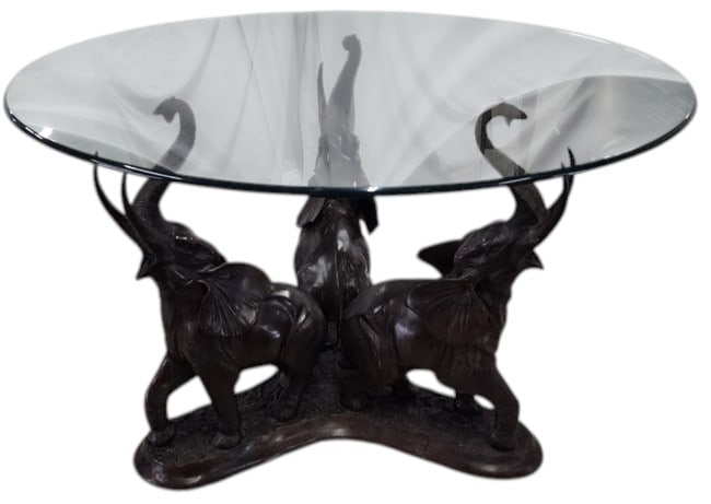 Unique Bronze Elephant Glass Top Table (1 of 6)