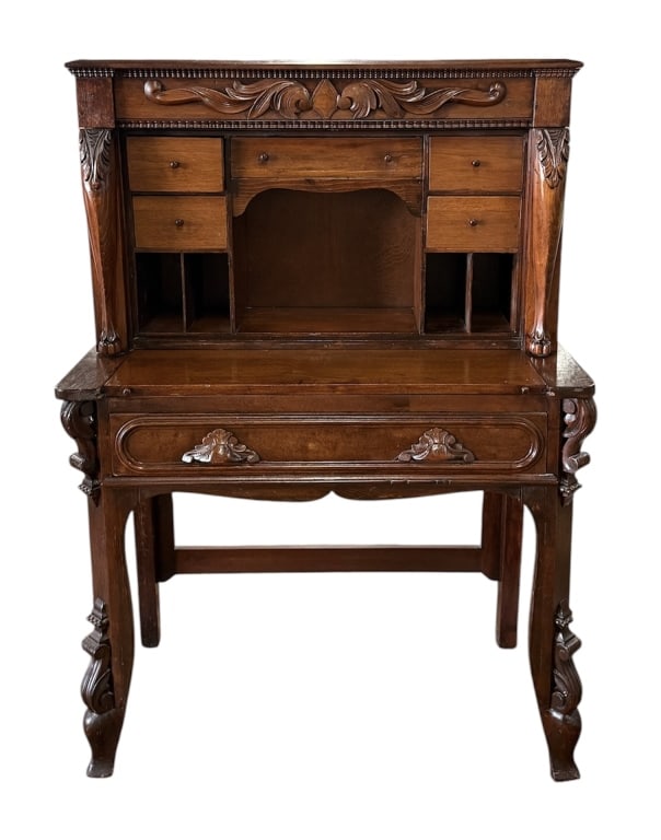 Vintage Carved Secretary Desk (1 of 16)