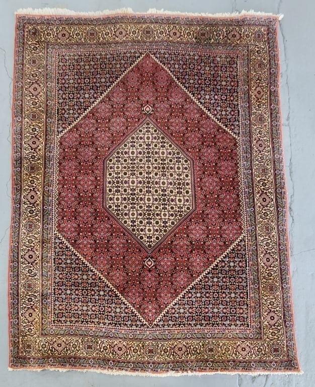 Hand Knotted Persian Bijar Wool Rug: Hand Knotted Persian Bijar Wool Rug. Approximately 10'3" X 6'9". Photos Are Considered Part Of The Condition And Description. R