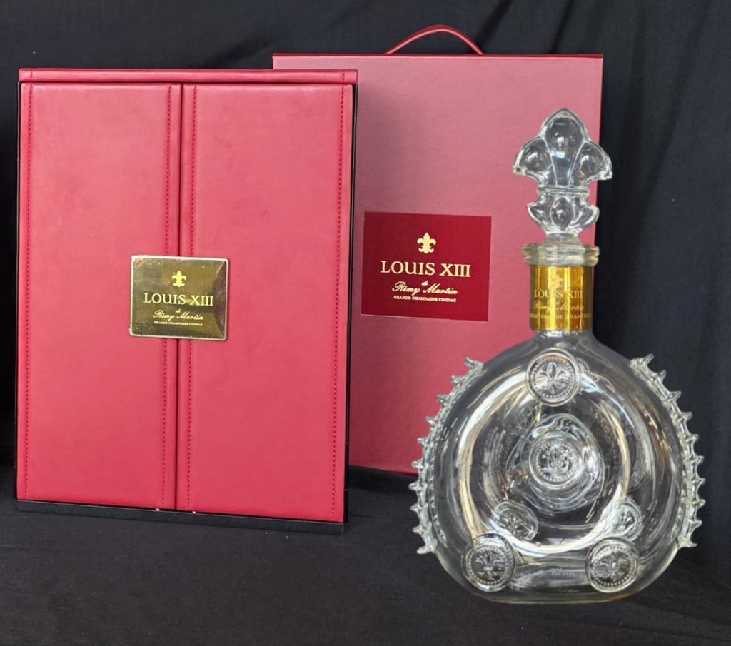 Remy Martin Louis XIII Crystal Baccarat Bottle: Remy Martin Louis XIII is renowned for its iconic presentation. The Louis XIII Baccarat bottle, first introduced in 1874, is a hand blown crystal decanter inspired by a 16th century metal flask found