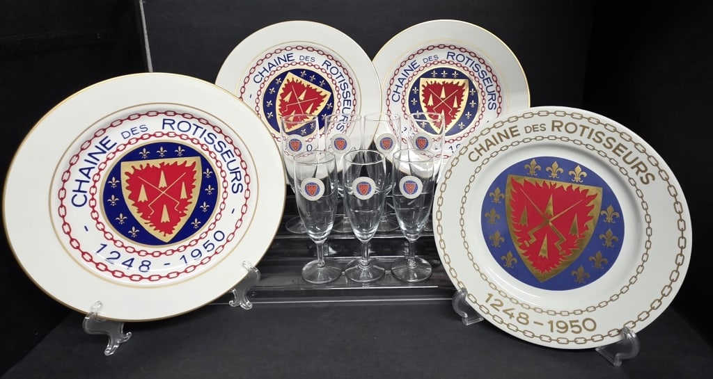750th Anniversary of Chaine des Rotisseurs Plates: Limited edition collector's plate from the 750th Anniversary of Chaine des Rotisseurs. Presented at the Westin Hotel Seattle at the Chaine Des Rotisseurs Gala Dinner on June 6th,1998. Includes three 1
