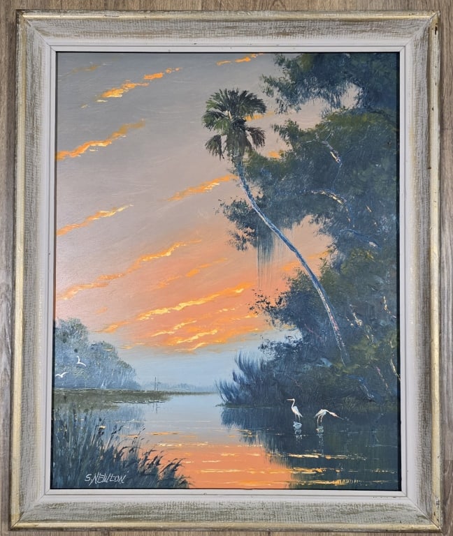 Signed Fl. Highwaymen Sam Newton Oil on Board (1 of 5)