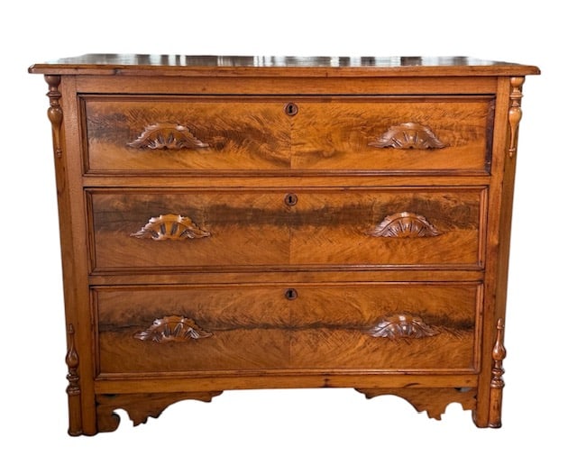 Antique Victorian Walnut Chest of Drawers (1 of 10)