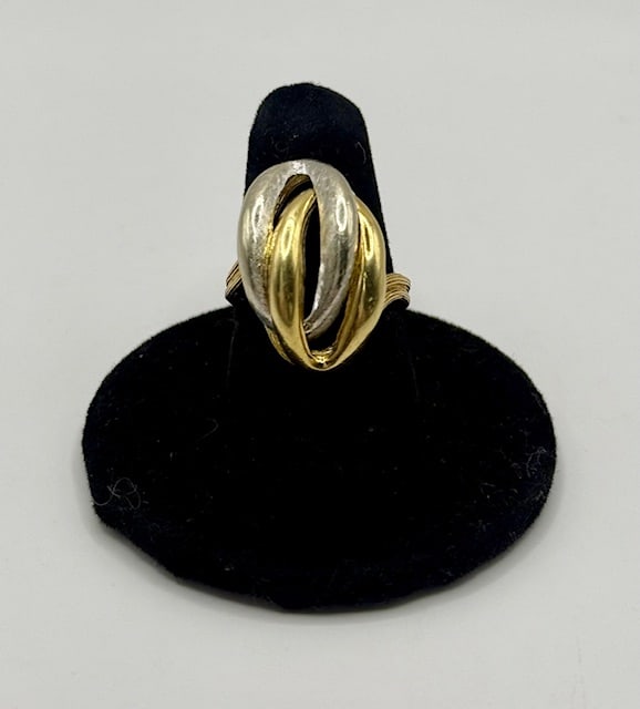 18k Two Tone Multi-dimensional Ring - 6.43g (1 of 11)