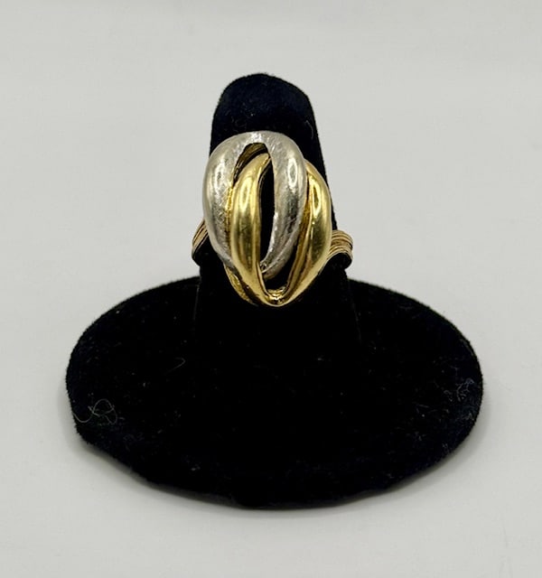 18k Two Tone Multi-dimensional Ring - 6.43g - 2
