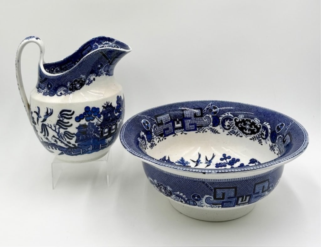 Antique Copeland Spode Blue Willow Basin & Pitcher (1 of 20)