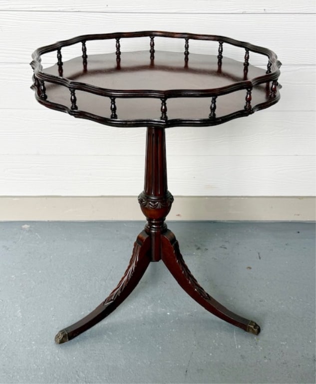 Vintage Mersman Carved Mahogany Tea Table (1 of 10)