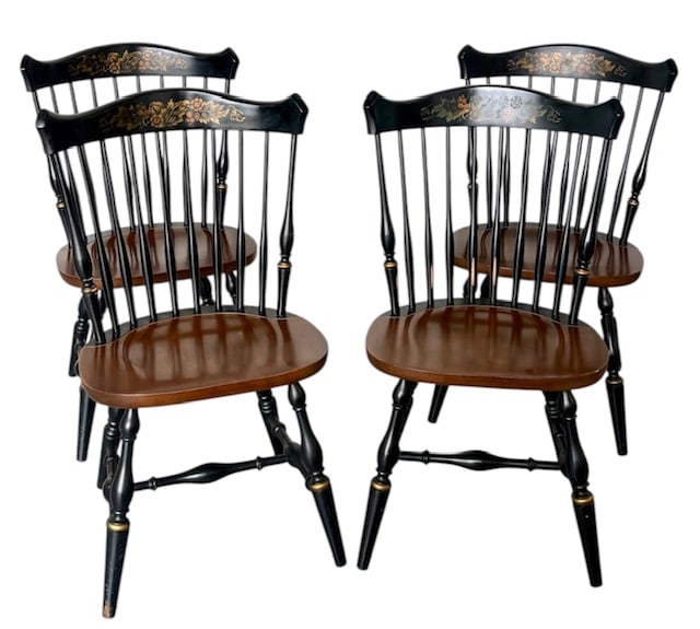 4 Vintage L. Hitchcock Windsor Dining Chairs (1 of 14)