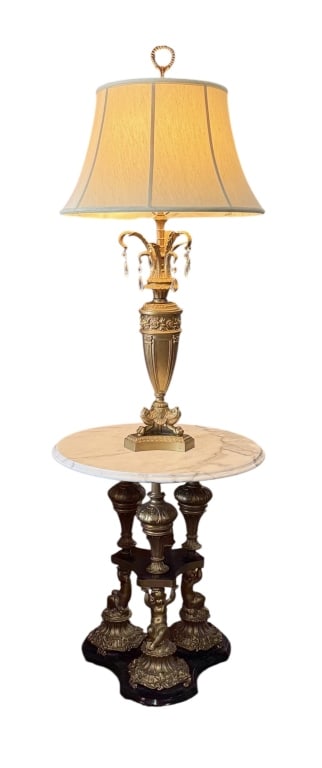 Vintage Regency Style Marble Top Lamp Table (1 of 12)