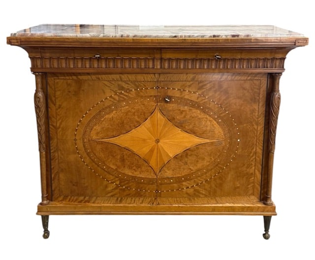 Vtg. J. & G. Adrian M.T. Inlaid Burl Wood Buffet (1 of 14)