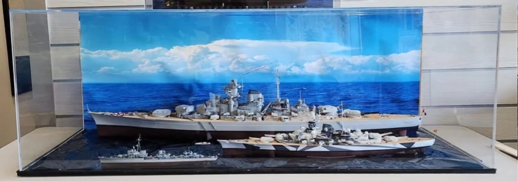 German Battleship Models in Display Cases (1 of 12)