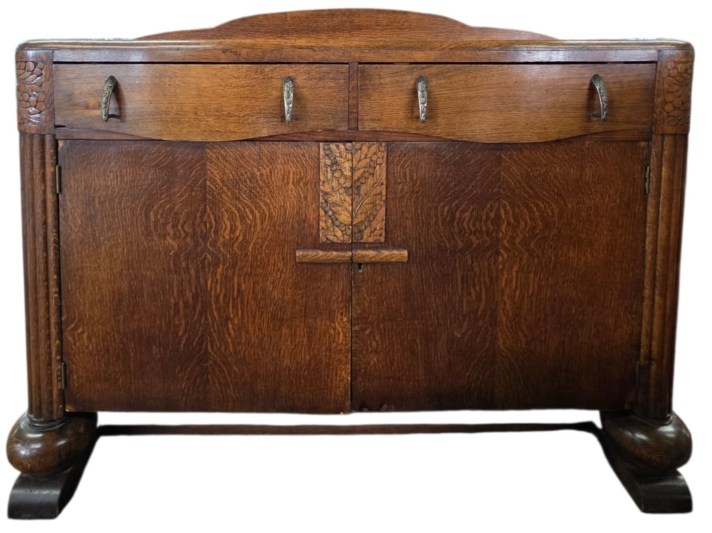 Antique Tiger Oak Sideboard (1 of 6)