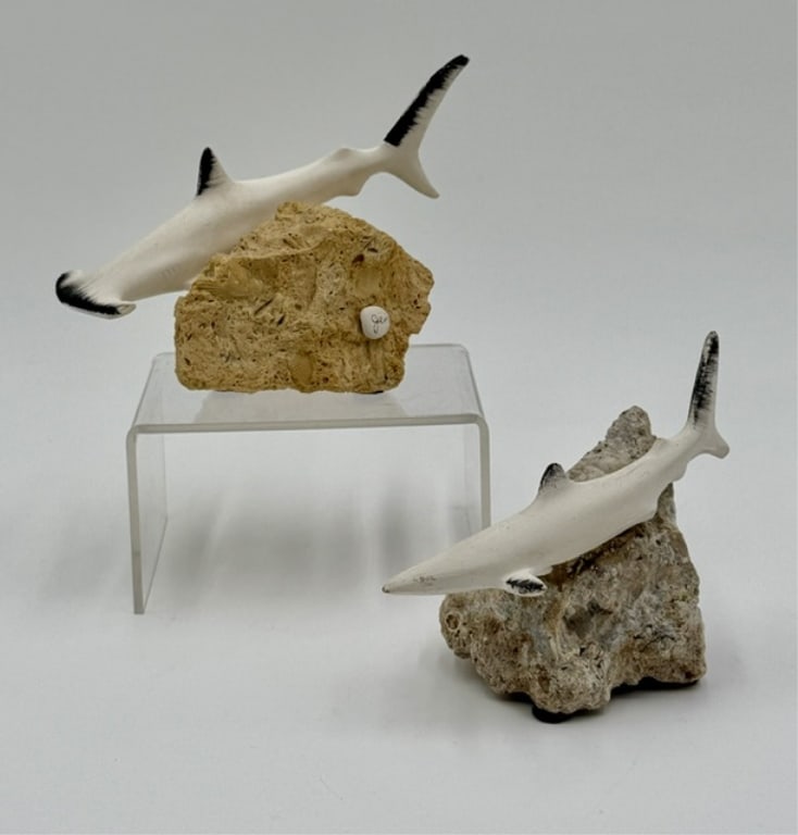Pair of Artist Signed Shark Sculptures (1 of 17)