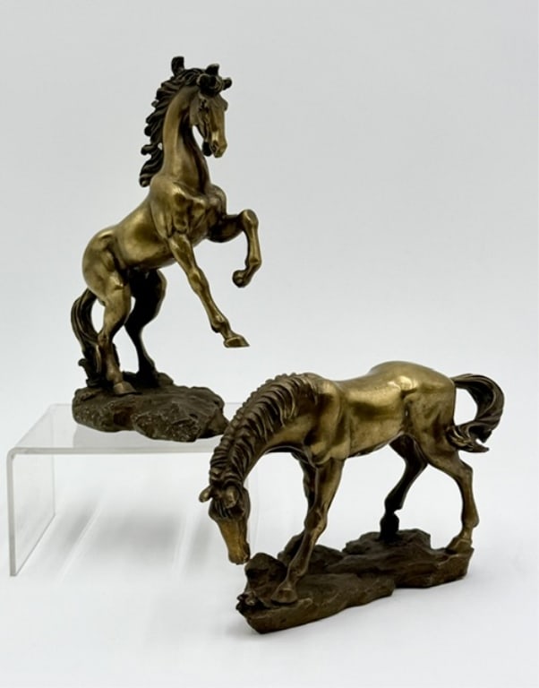 Pair of Miniature Brass Horse Sculptures (1 of 13)