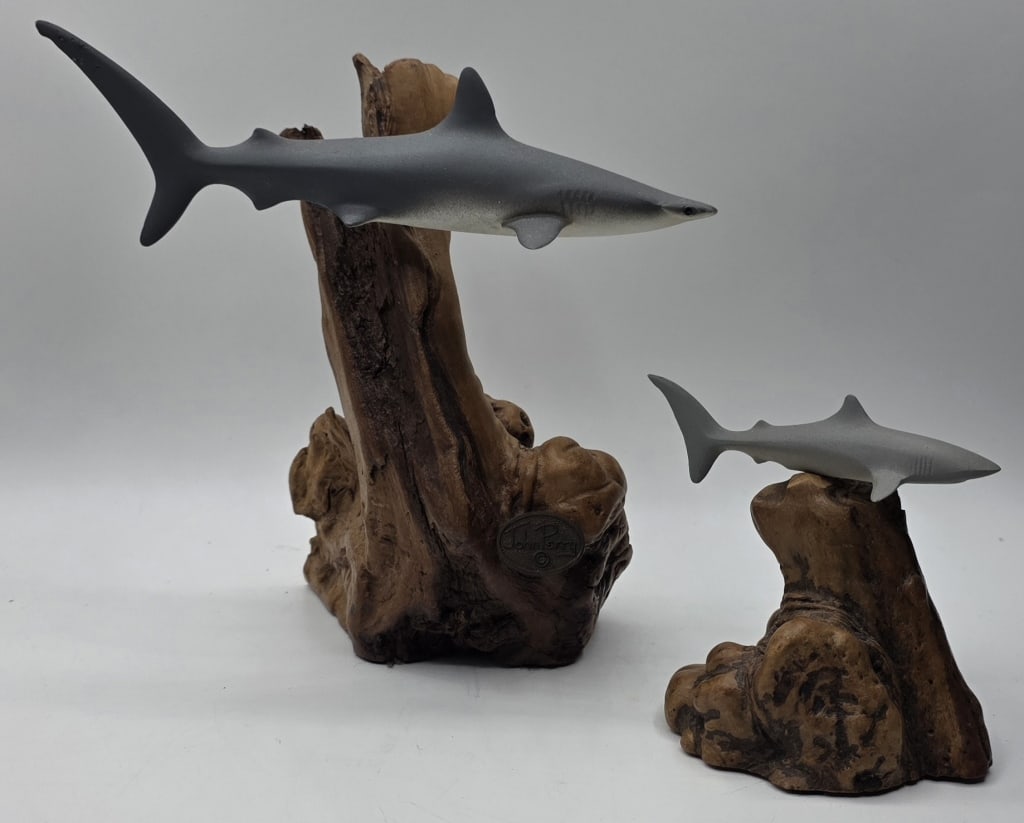 Pair of John Perry Shark Sculptures (1 of 9)