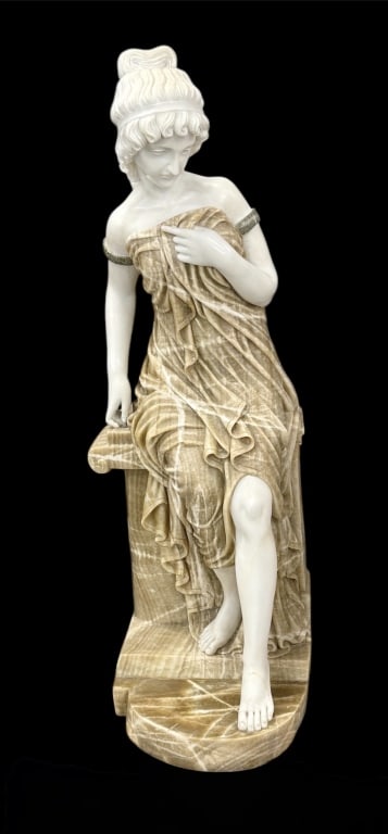 Stunning Grecian Lady on Column Marble Statue (1 of 11)