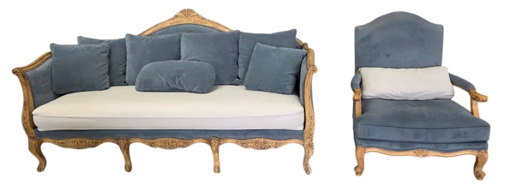 French Country Style Sofa and Matching Chair (1 of 15)