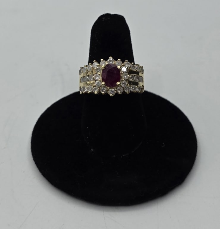14k Diamond and Ruby Ring - 8.54g TW (1 of 8)