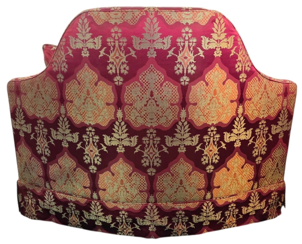 Small Upholstered Skirted Settee - 3