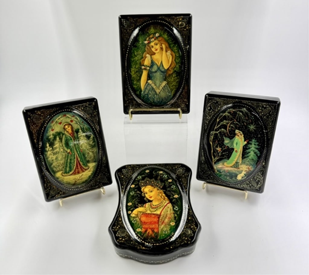 Vintage Russian Hand Painted Lacquer Boxes (1 of 15)