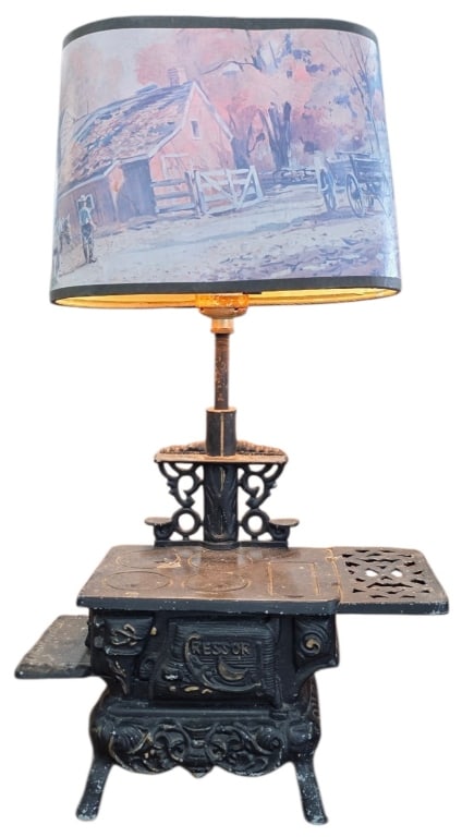 Vintage Crescent Miniature Wood Burning Stove Lamp (1 of 7)