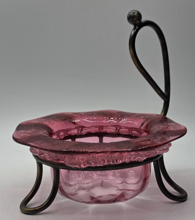Antique Victorian Cranberry Glass Marmalade Dish (1 of 8)
