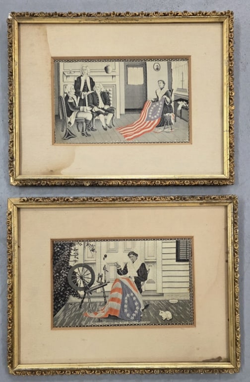 Pr. Vintage Jacquard Woven Betty Ross Stevengraphs (1 of 11)