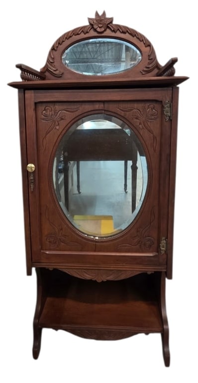 Vintage Carved Wood Apothecary Cabinet (1 of 7)
