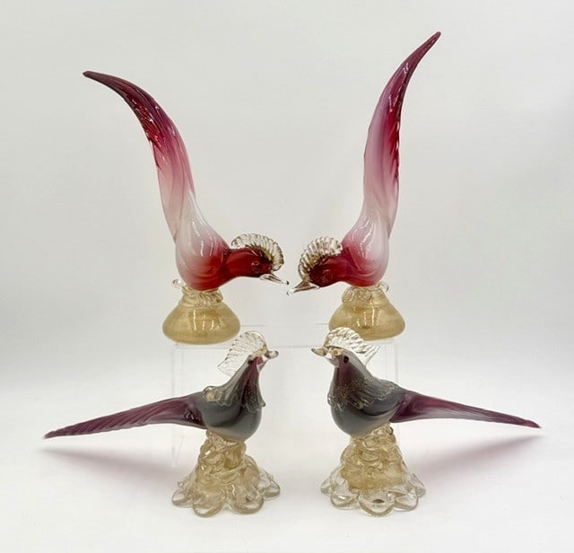 MCM Murano Style Art Glass Pheasant Figurines (1 of 10)