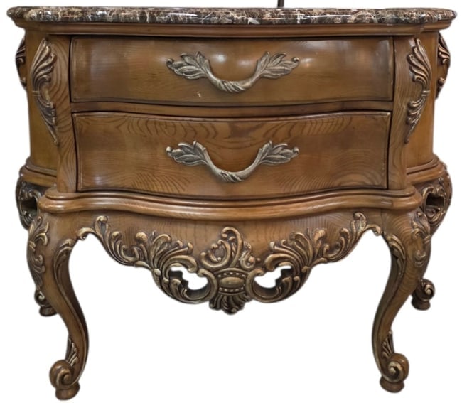 Henredon Marble Top Bombe Commode Chest (1 of 8)