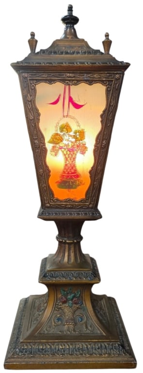 Antique Reverse Painted Parlor Lamp (1 of 6)