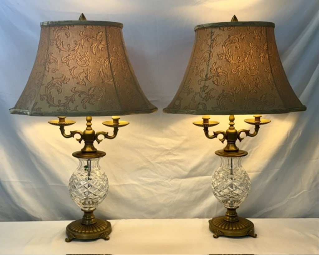 Pair of Beautiful Waterford Crystal Table Lamps (1 of 13)
