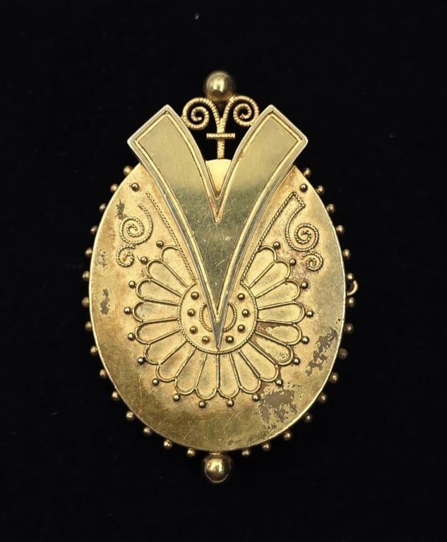 Antique Victorian 22k Locket Brooch - 10.59g TW (1 of 8)