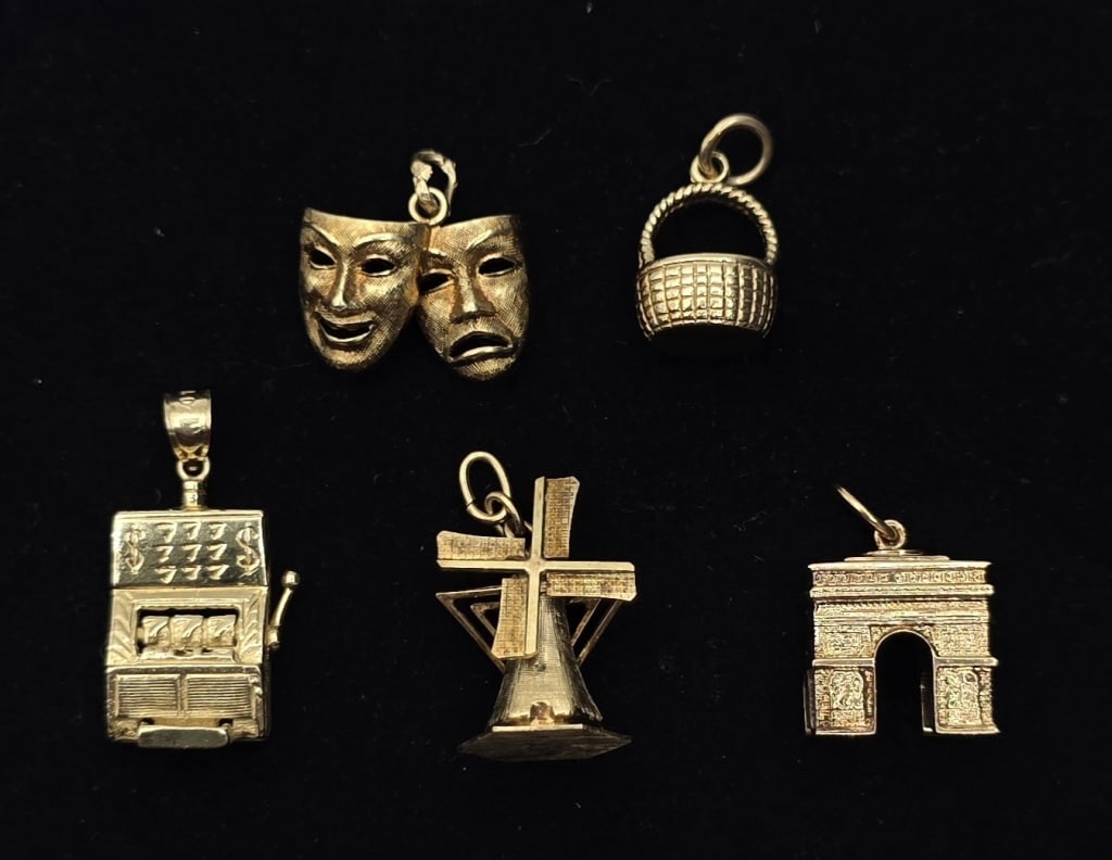 5 Assorted 14k Gold Charms - 14.44g CTW (1 of 10)